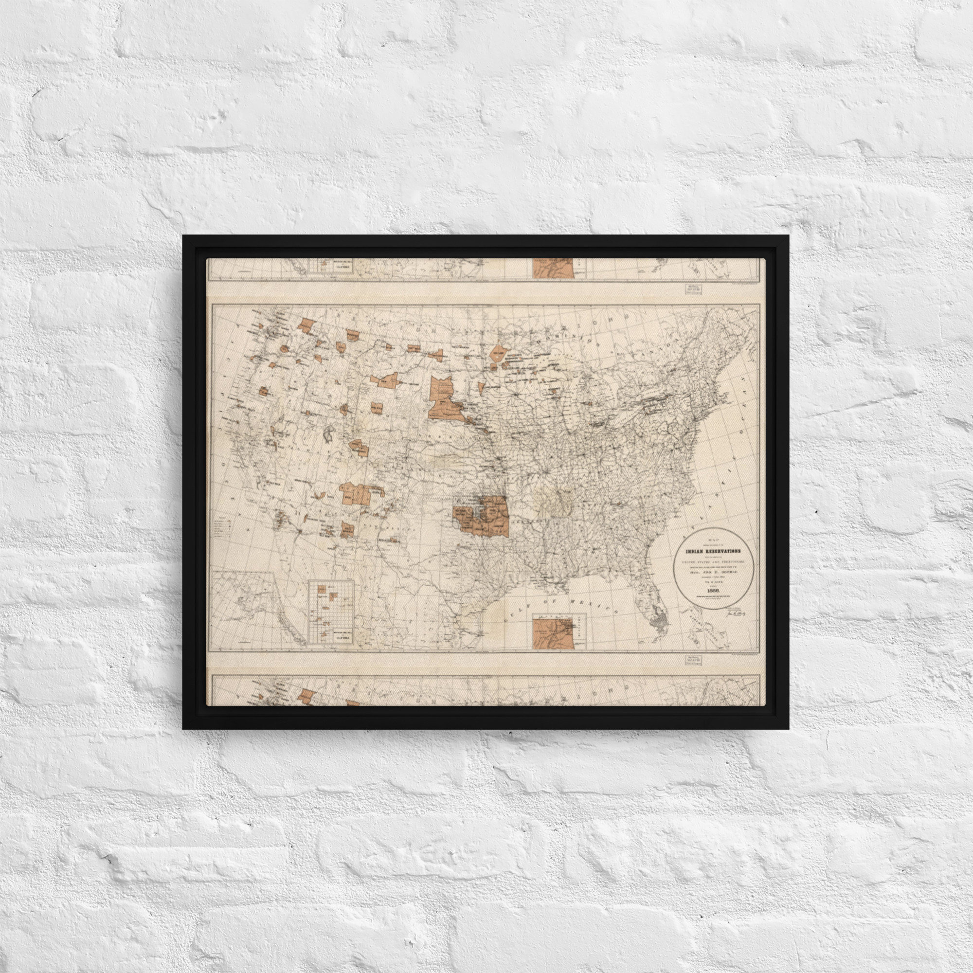1888 Map of the Indian Reservations Within the United States and ...