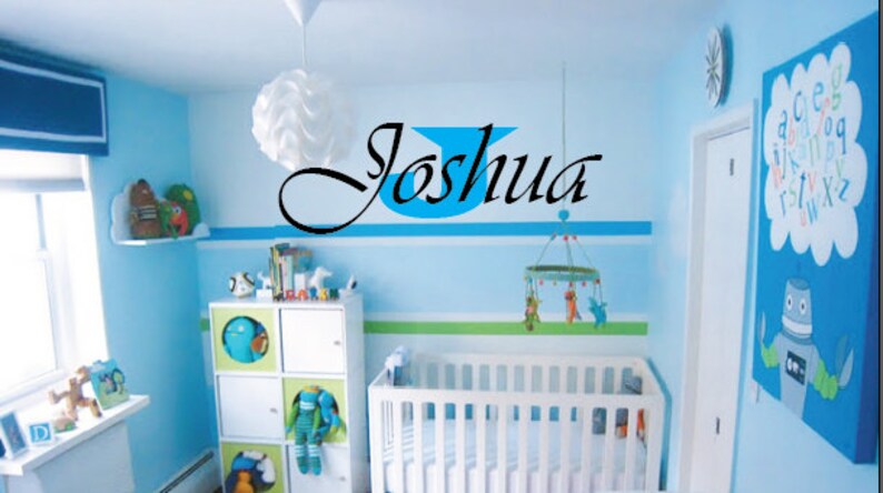 Baby Boy Nursery Wall Decal Custom Name /& Sizes