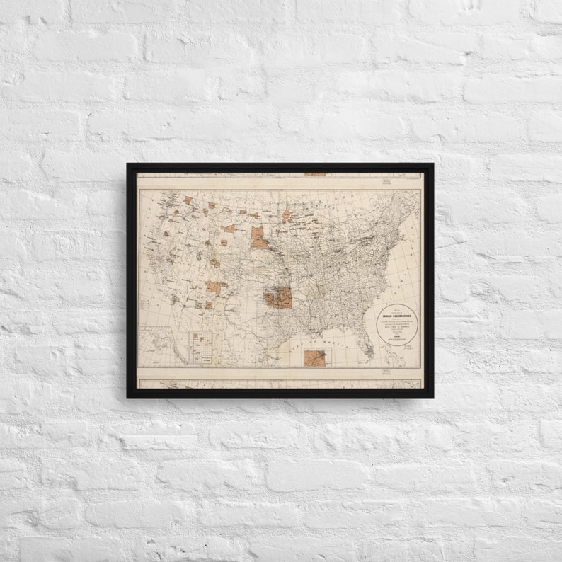 1888 Map of the Indian Reservations Within the United States and ...