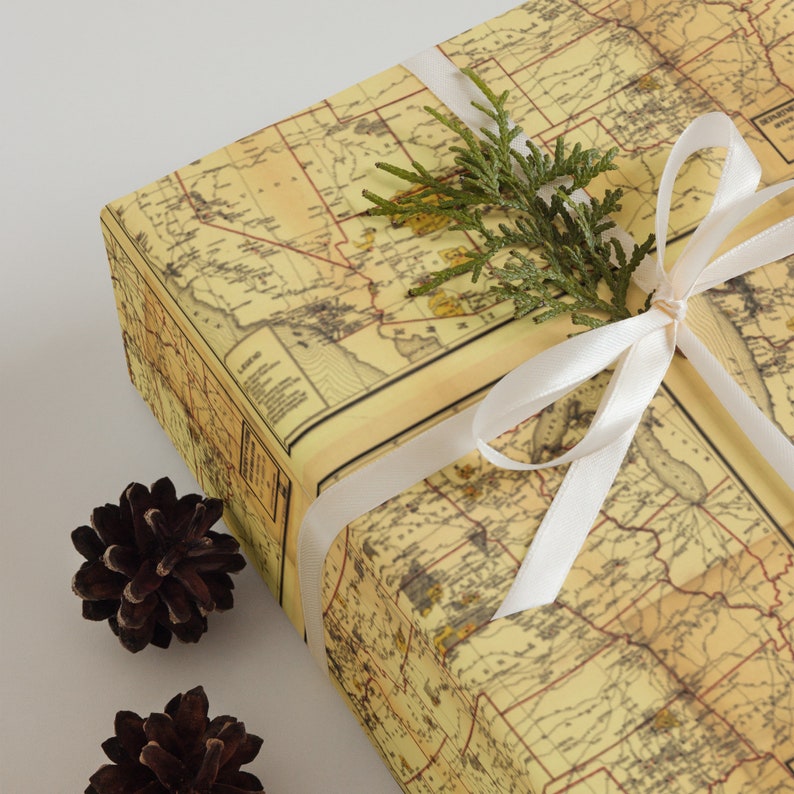1923 Map of Indian Reservations in the United States Wrapping Paper ...