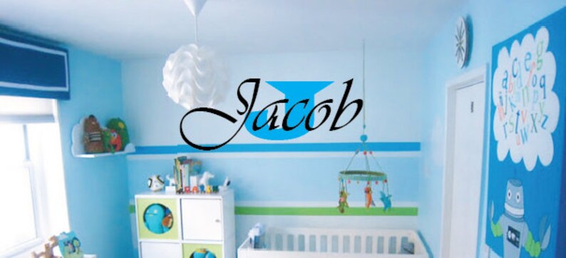 Baby Boy Nursery Wall Decal Custom Name /& Sizes