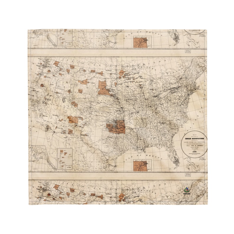 1888 Map of the Indian Reservations Within the United States and ...