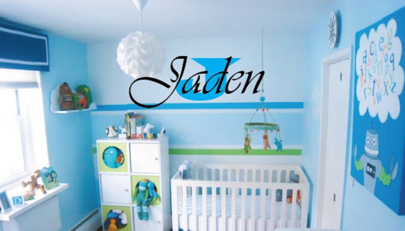 Baby Boy Nursery Wall Decal Custom Name /& Sizes