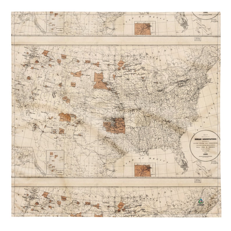 1888 Map of the Indian Reservations Within the United States and ...