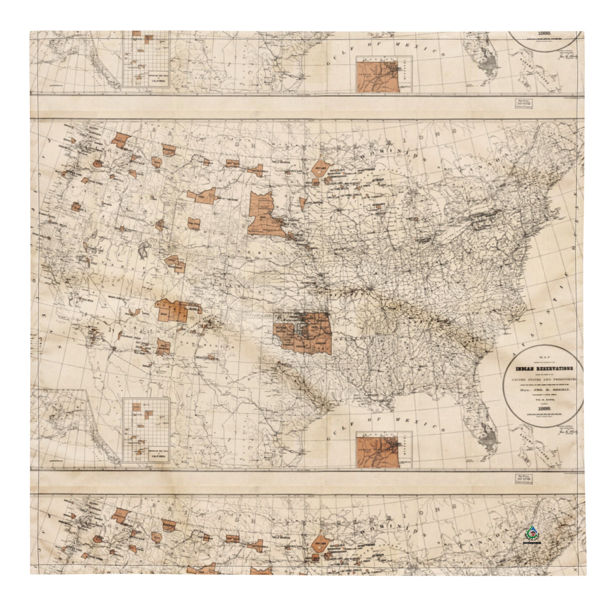 1888 Map of the Indian Reservations Within the United States and ...