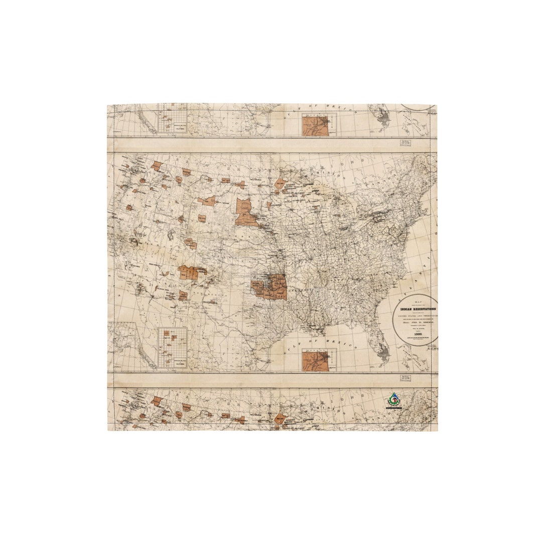 1888 Map of the Indian Reservations Within the United States and ...
