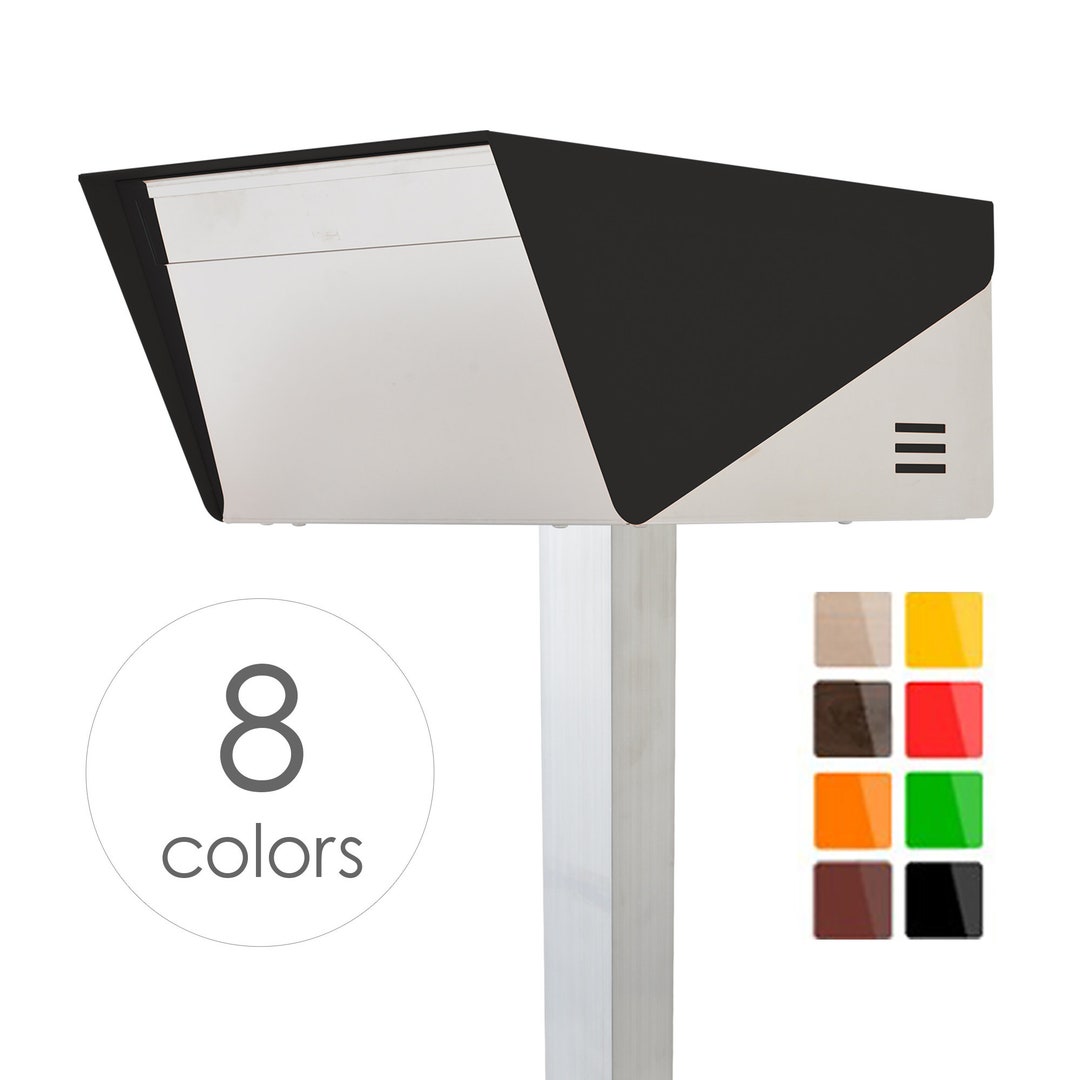 Modern Mailbox on Post KATANABOX Prime OP Lockable Japanese Stainless