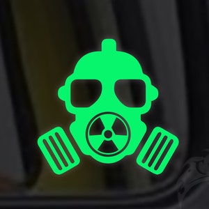Gas Mask Radioactive Decal / Sticker Macbook, iPad, Tablet, Car, Window image 1
