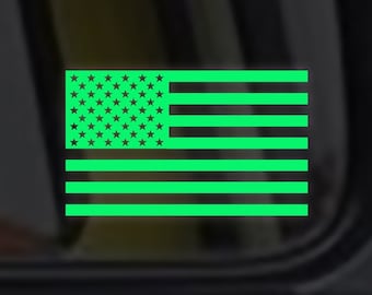 American Flag Glow in the Dark Decal / Sticker - Macbooks, iPhones, Andriod, Smartphones, Halloween, Laptops, Car Windows