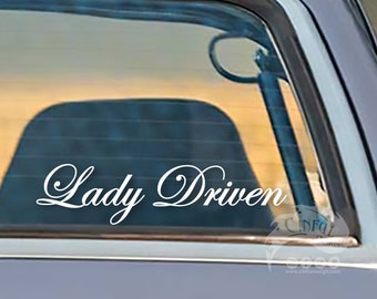 Lady Driven Cursive Typography Decal / Sticker JDM Racing