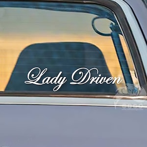 Lady Driven Cursive Typography Decal / Sticker JDM Racing