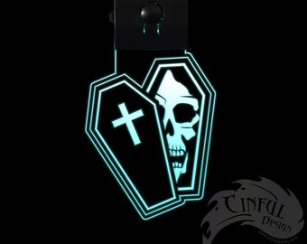 Coffin Grim Reaper Laser Cut Keychain