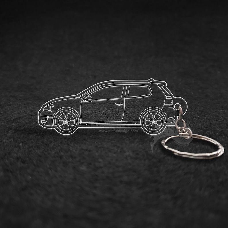 CTI 1.8T 2005 or GTI Coupe 2011 or Golf R MK 7.5 2018 or Golf R 2022 Laser Cut Keychain Golf GTI Coupe 2011