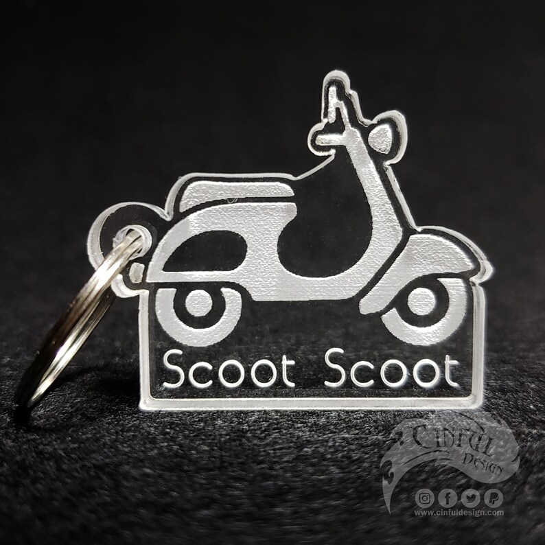 Scooter Laser Cut Acrylic Keychain Scoot Scoot - Etsy