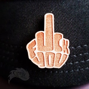 Fuck You Typography Laser Cut Pin / Magnet Maple/Birch Plywood