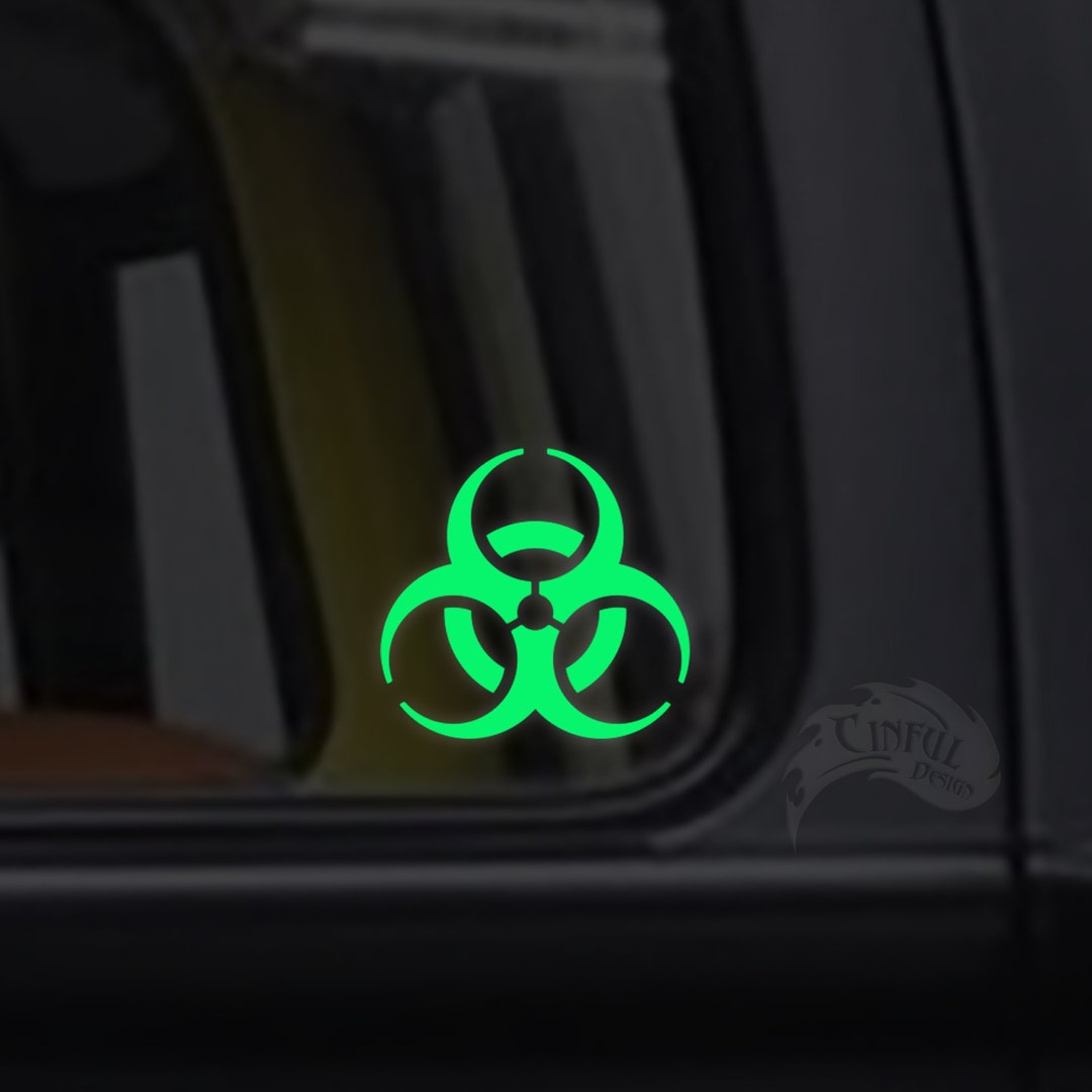 Biohazard Glow in the Dark Decal / Sticker - Macbooks, Iphones, Andriod ...