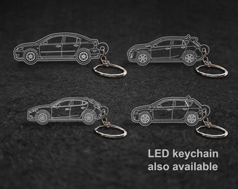 Mazda 3 or Speed 3 Acrylic Laser Cut Keychain