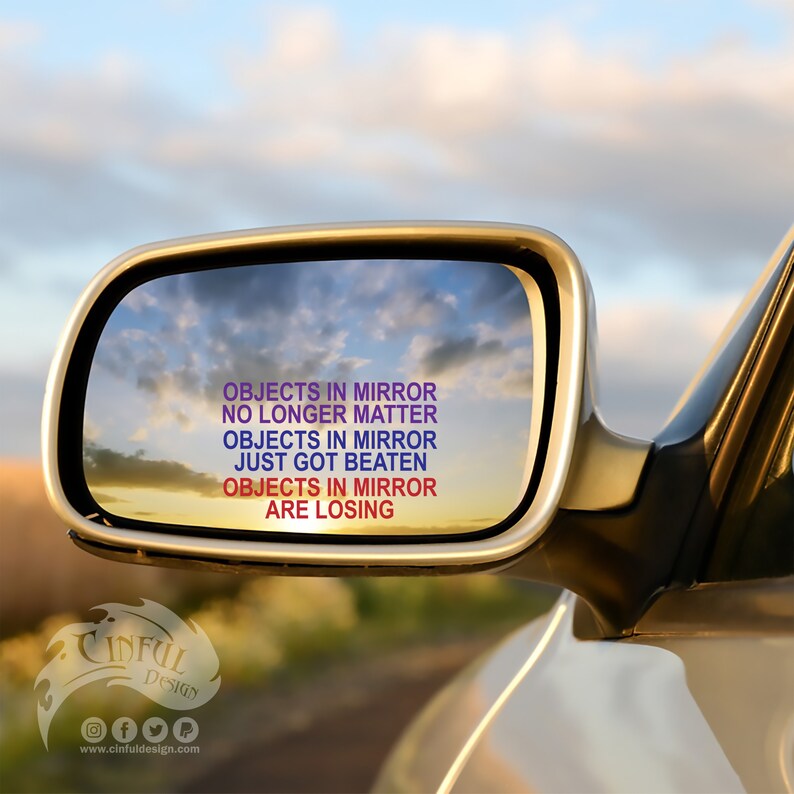 Objects in Mirror Typography Decal / Sticker set of 2 JDM Etsy UK