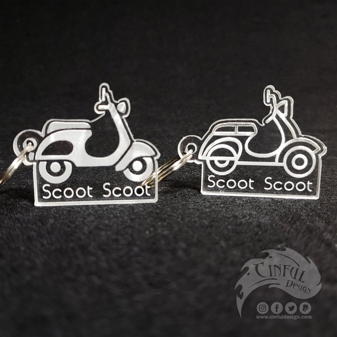Scooter Laser Cut Acrylic Keychain Scoot Scoot - Etsy