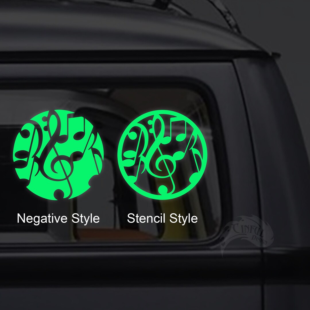 Music Theme Glow in the Dark Decal / Sticker - Macbooks, Iphones ...