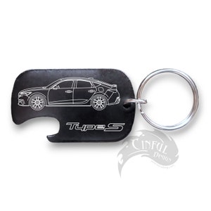 Integra Type S 2024 Laser Engraved Bottle Opener Dog Tag Keychain Design on One Side image 1