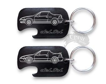 Del Sol Laser Engraved Bottle Opener Dog Tag Keychain