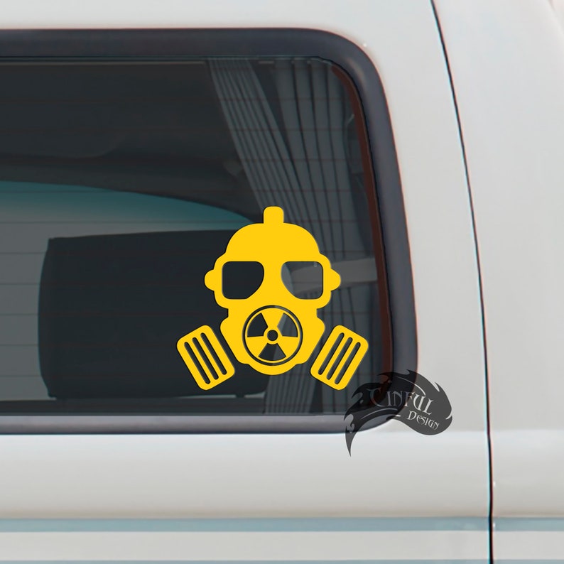 Gas Mask Radioactive Decal / Sticker Macbook, iPad, Tablet, Car, Window image 2