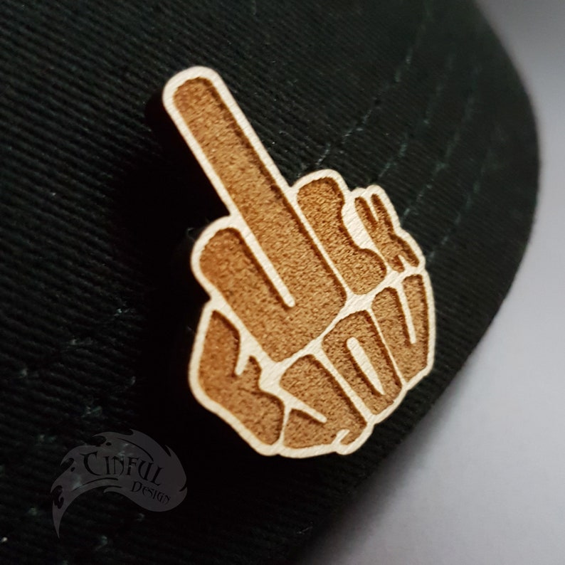 Fuck You Typography Laser Cut Pin / Magnet image 2