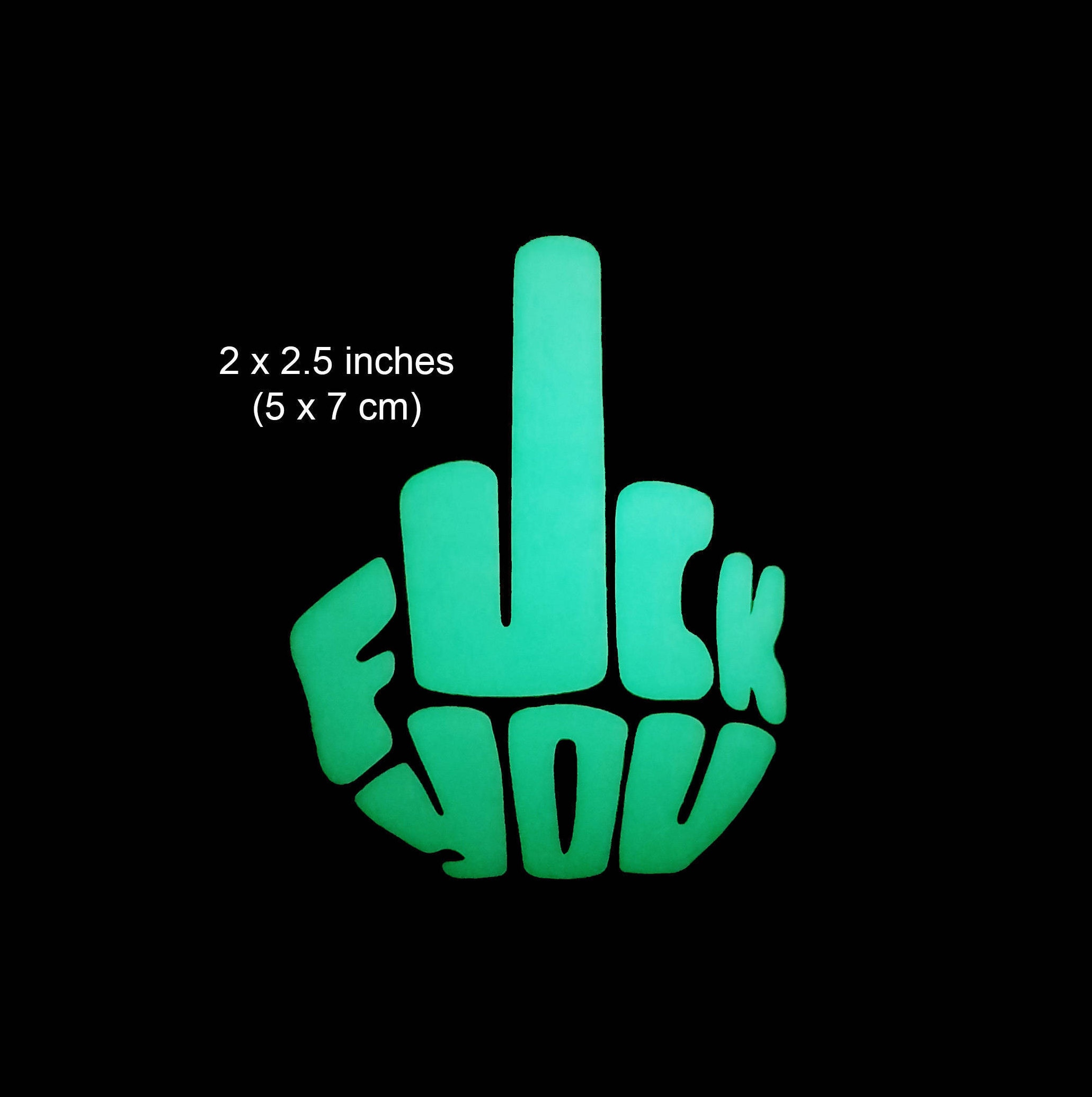 Middle Finger Typography Fuck You - Glow in the Dark Decal