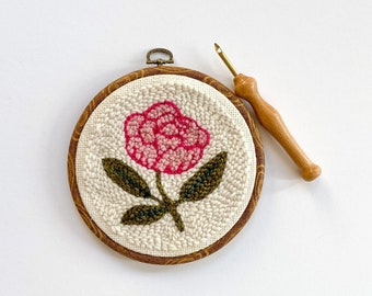 Peony Punch Needle Kit for Beginners | All Materials Included | Video Instructions