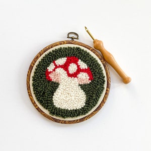 Mushroom Punch Needle Kit for Beginners Toadstool Fall Christmas Gift Video Instructions image 4