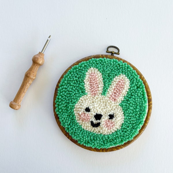 Punch Needle Kit for Beginners | Easter Bunny | Spring | Gift | Crafter's Gift | Embroidery