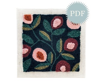 Fall Floral & Vines Punch Needle DIGITAL Pattern
