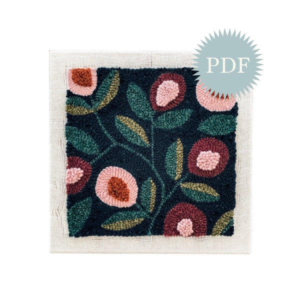 Digital Needle Punch Pattern --  Fall Floral & Vines