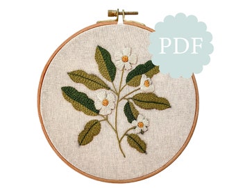 Pink Floral Embroidery Digital Guide | Pattern | Stitching