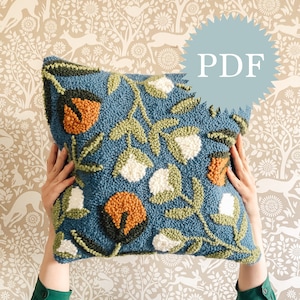 Spring Floral Punch Needle Pillow DIGITAL Pattern