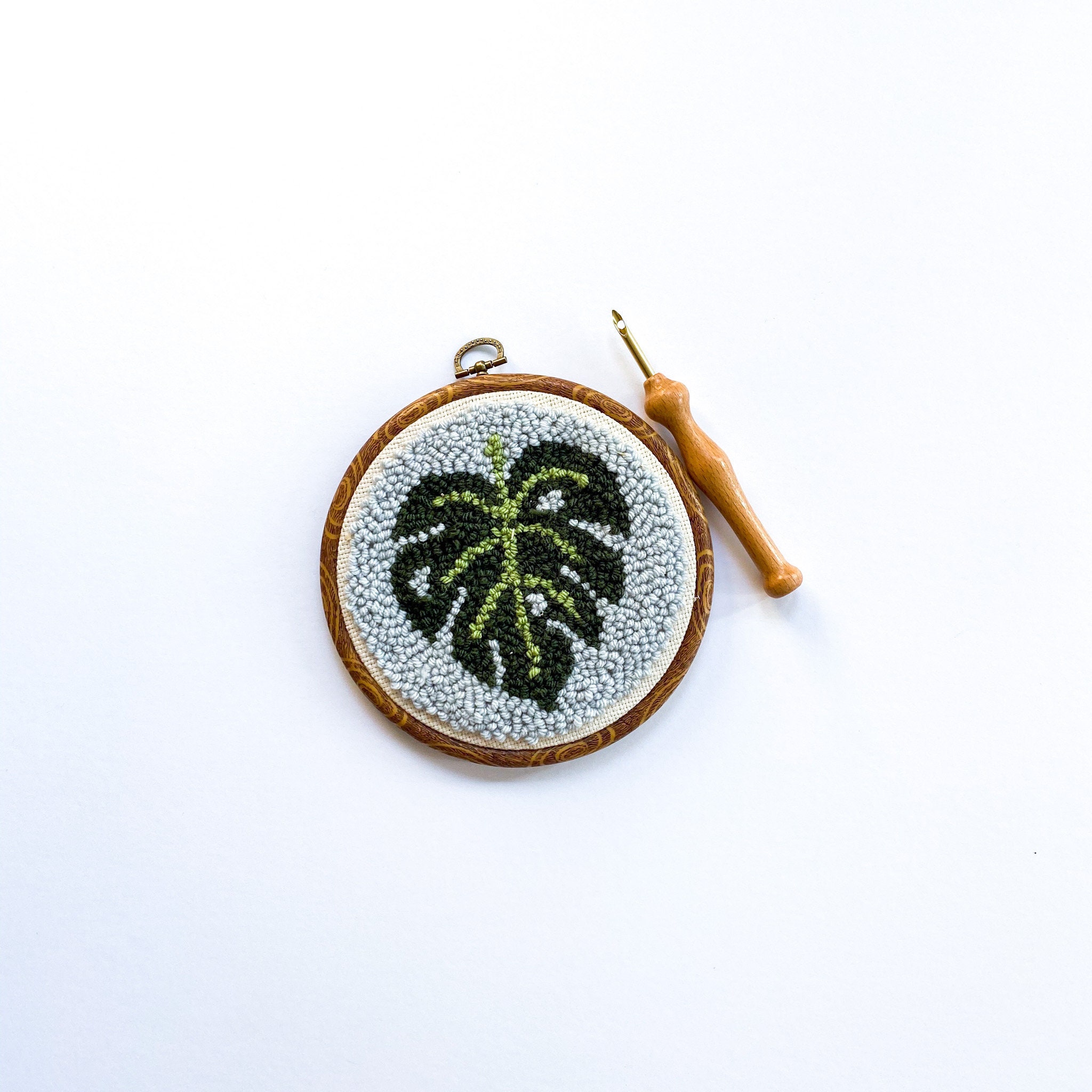 Punch Needle Kit for Beginners Monstera Leaf Gift Etsy