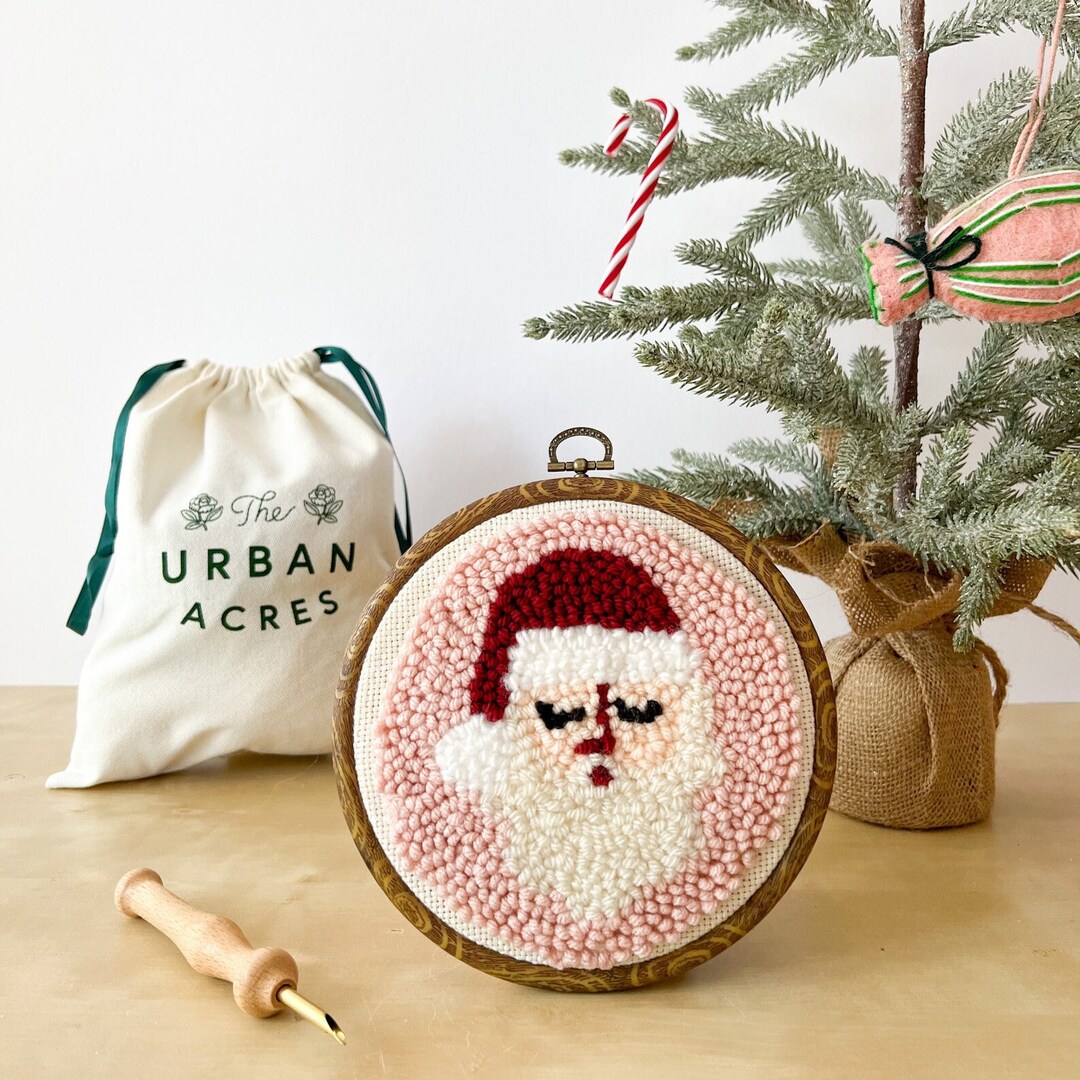 Christmas Santa Beginner Punch Needle Kit Video Instructions - Etsy