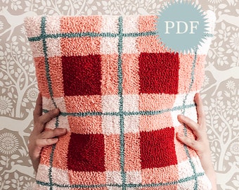 Digital Needle Punch Pattern --  Plaid Pillow