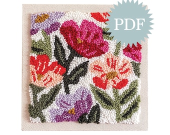Punch Needle Wildflower Digital Pattern, Guide, Floral