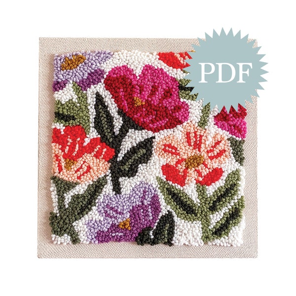 Punch Needle Wildflower Digital Pattern, Guide, Floral