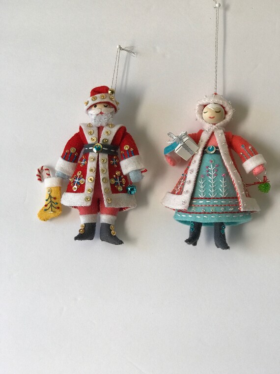 Santa Claus Or Mrs. Claus Ornaments. Heirloom Quality | Etsy