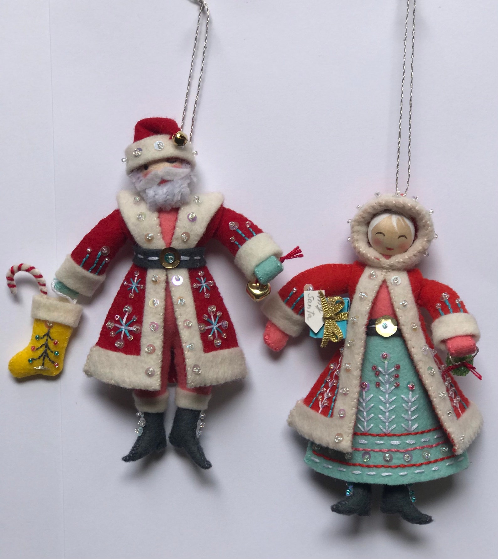 Santa Claus or Mrs. Claus Ornaments. Heirloom Quality Ornaments ...