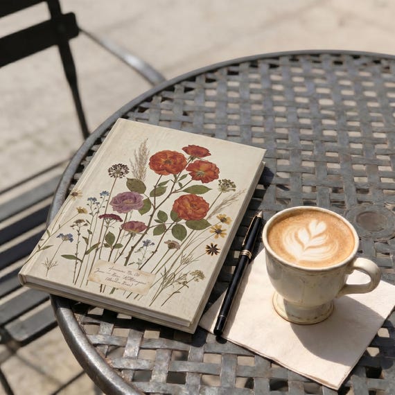 June Rose Birth Flower Journal | Heirloom Vintage Hardcover Notebook | Heritage Botanical Diary | Lined or Blank Pages