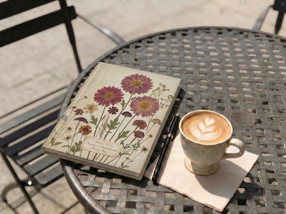 November Chrysanthemum Birth Flower Journal | Heirloom Vintage Hardcover Notebook | Heritage Botanical Diary | Blank or Lined Pages