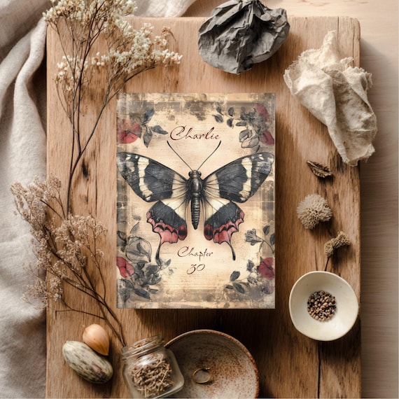 Gothic Butterfly Personalized Journal | Vintage Victorian Custom Notebook | Personalized Hardcover | Lined or Blank Pages