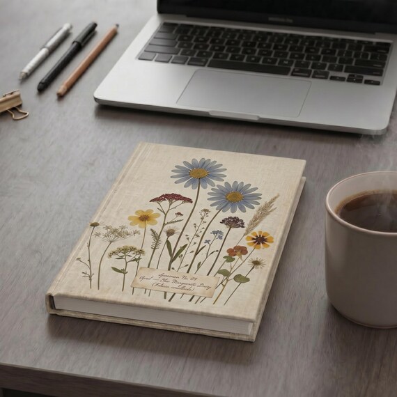 April Daisy Birth Flower Birth Flower Journal | Multiple Sizes | Heirloom Vintage Hardcover Notebook | Heritage Botanical Diary