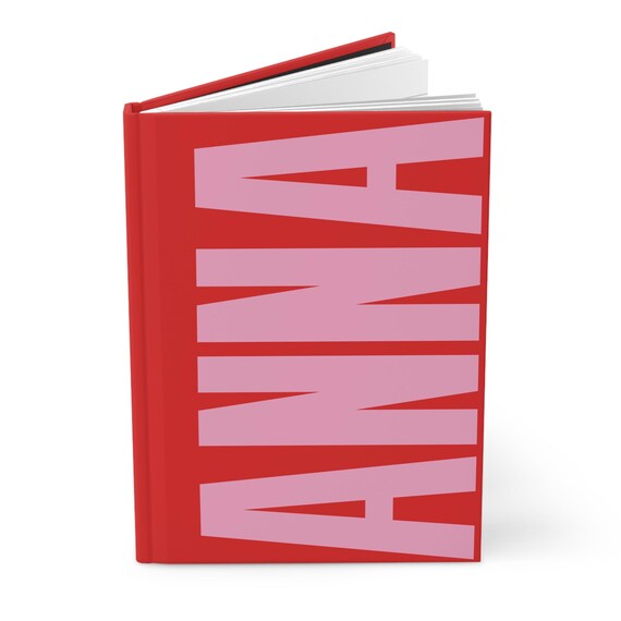 Vertical Name Custom Journal | Large Font Personalized Notebook | Large Text Customizable Book | Lined or Blank Pages
