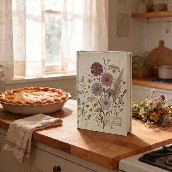 September Aster Birth Flower Journal | Heirloom Vintage Hardcover Notebook | Heritage Botanical Diary | Lined or Blank Pages