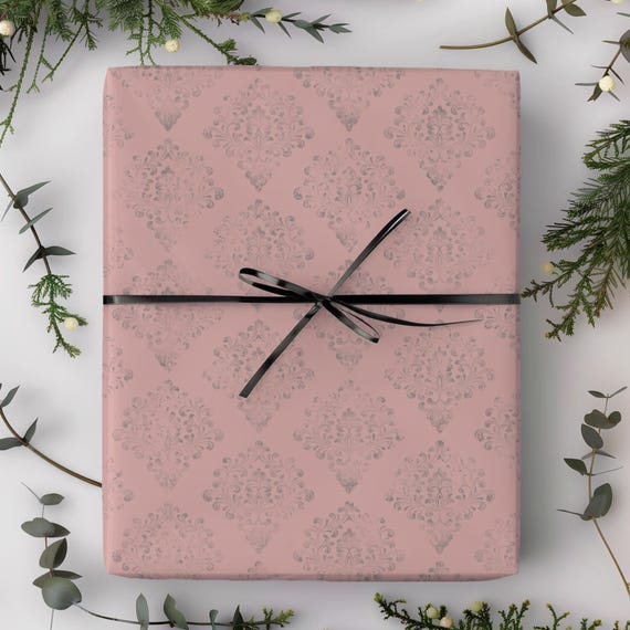 Timeless Damask Gift Wrap Roll | Multiple Colors and Sizes | Floral Wrapping Paper | Bridal, Wedding, Anniversary
